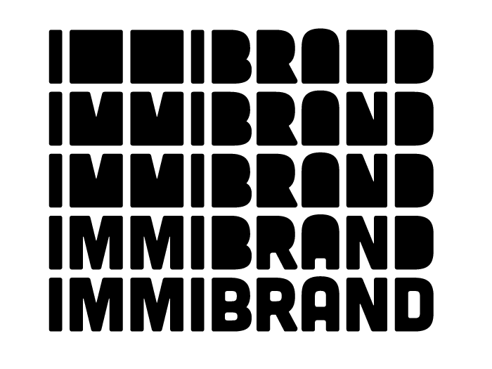 The evolution of the Immibrand wordmark.