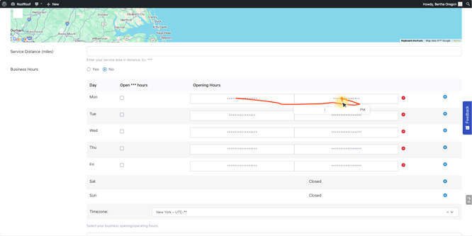 Register screen for usability testing screen heatmap recording for RoofRoof.