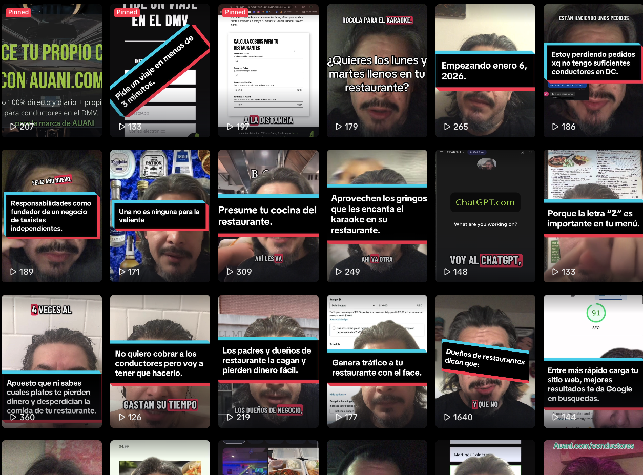 Auani.com tiktok marketing content.