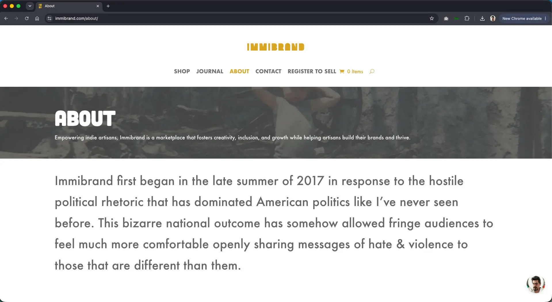 Immibrand about page.