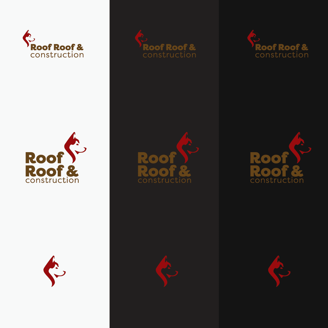 Roof Roof & Construction depecrated responsive logo designs.