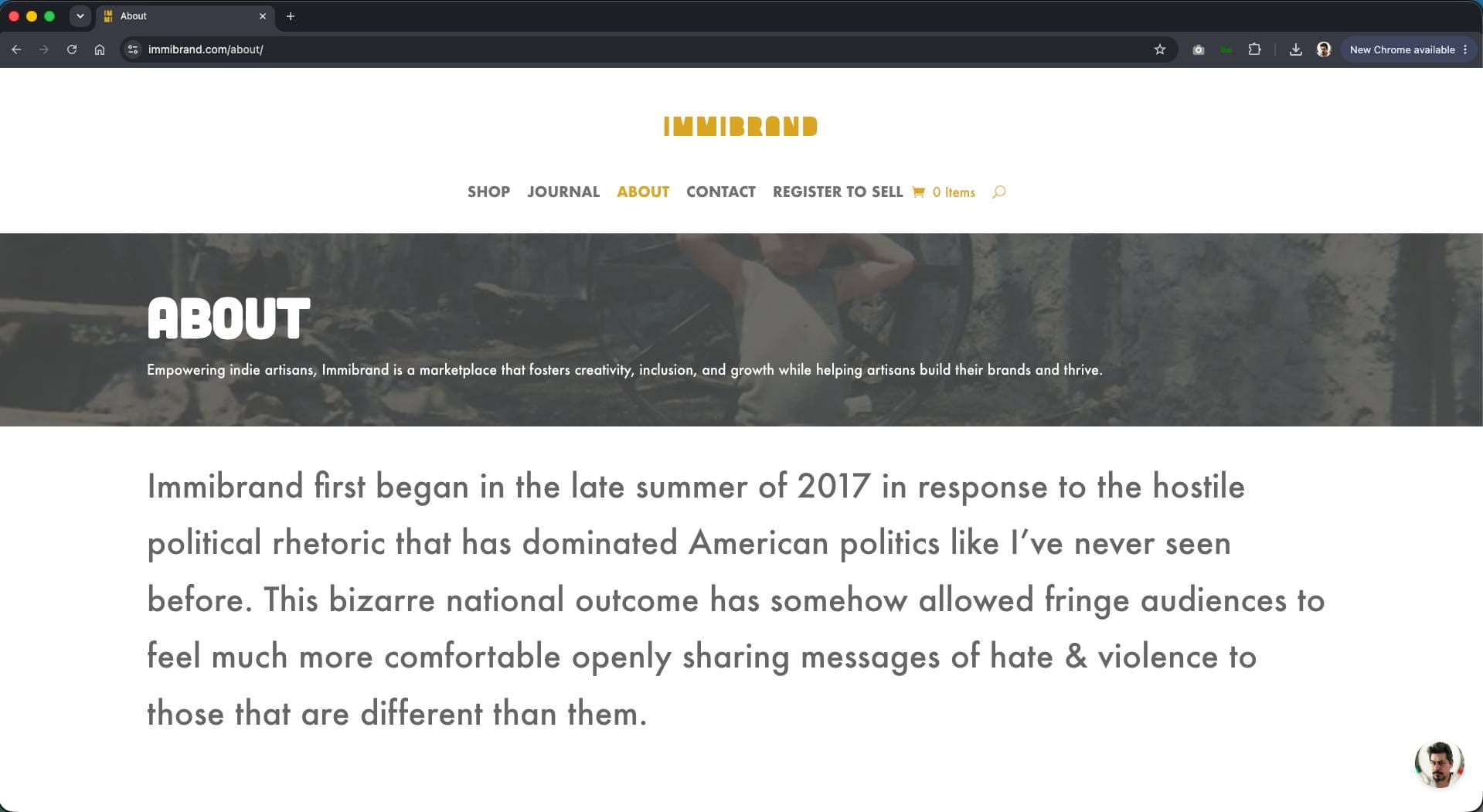 Immibrand about page.